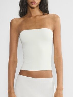 NA-KD x Josefine HJ White Strapless Bandeau Top Size Small